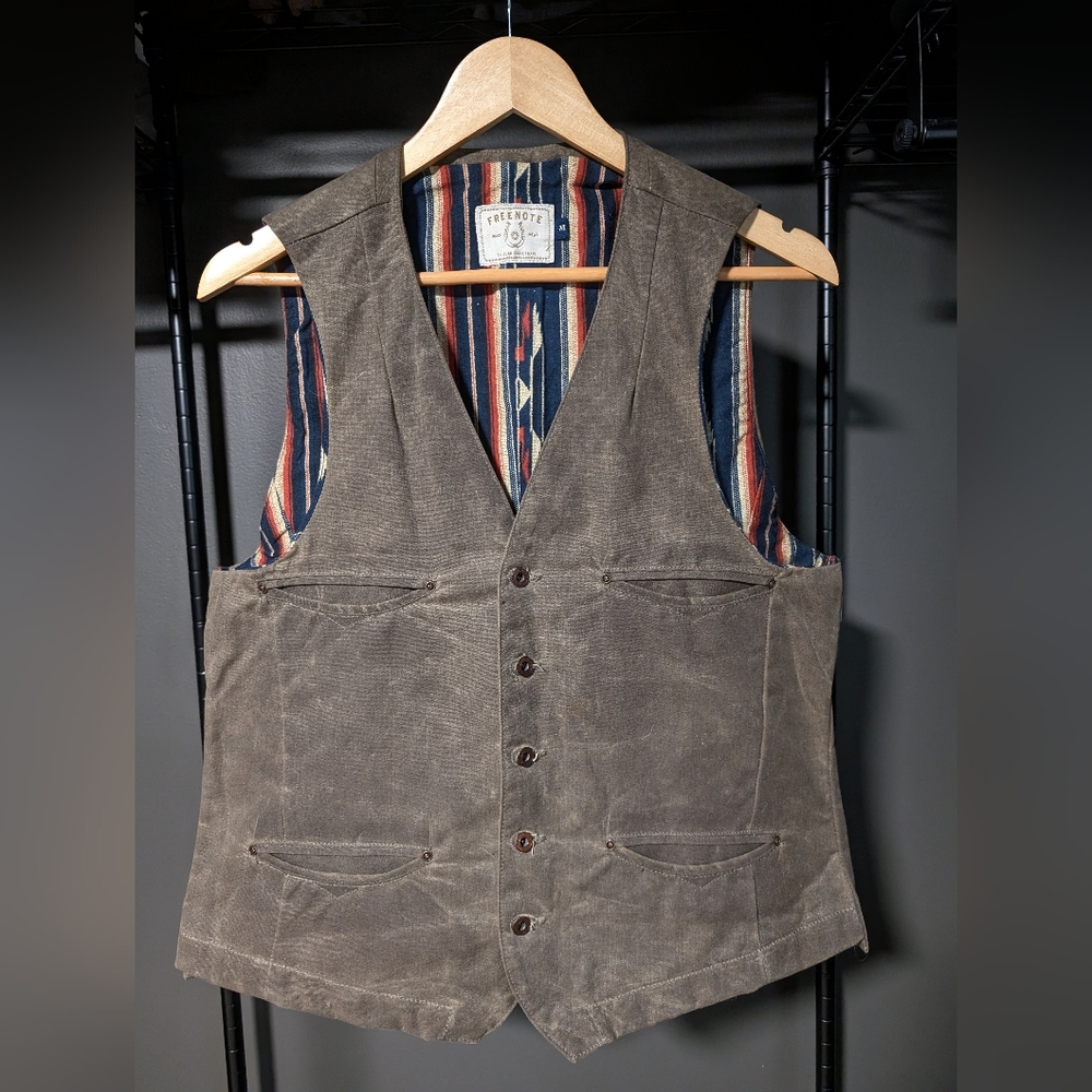 Freenote Canvas Vest in Brown